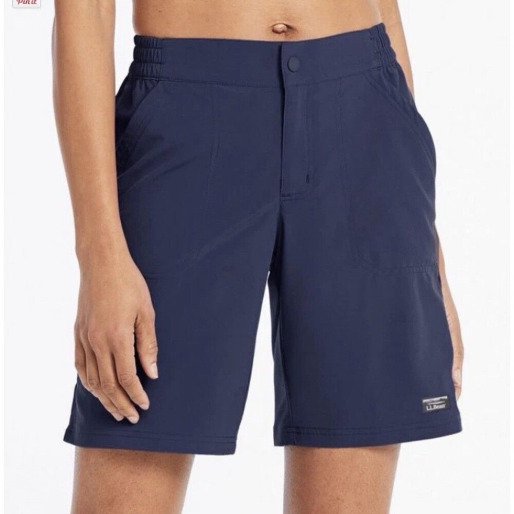 L.L.Bean Women's L.L.Bean Stretch UPF Shorts, 6" - Darkest Navy Sz 12 New